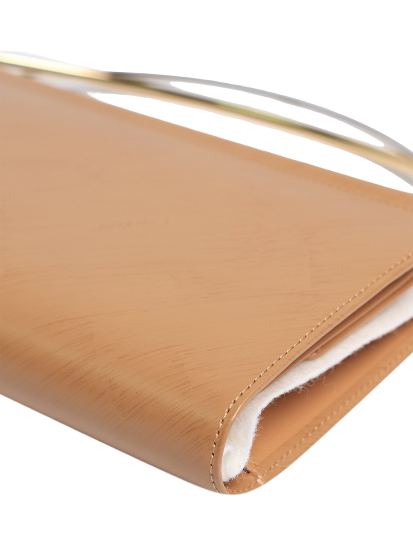 Product image 5 of 9, which shows Pre-loved Cartier Trinity Leather Clutch Bag, Tan