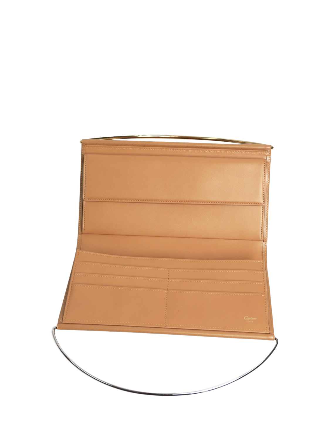 Product image 7 of 9, which shows Pre-loved Cartier Trinity Leather Clutch Bag, Tan