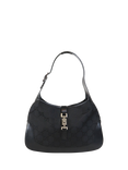 Pre-loved GUCCI GG Canvas Jackie Shoulder Bag, Black