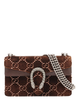 Pre-loved GUCCI Dionysus Velvet & Leather Chain Shoulder Bag, Brown