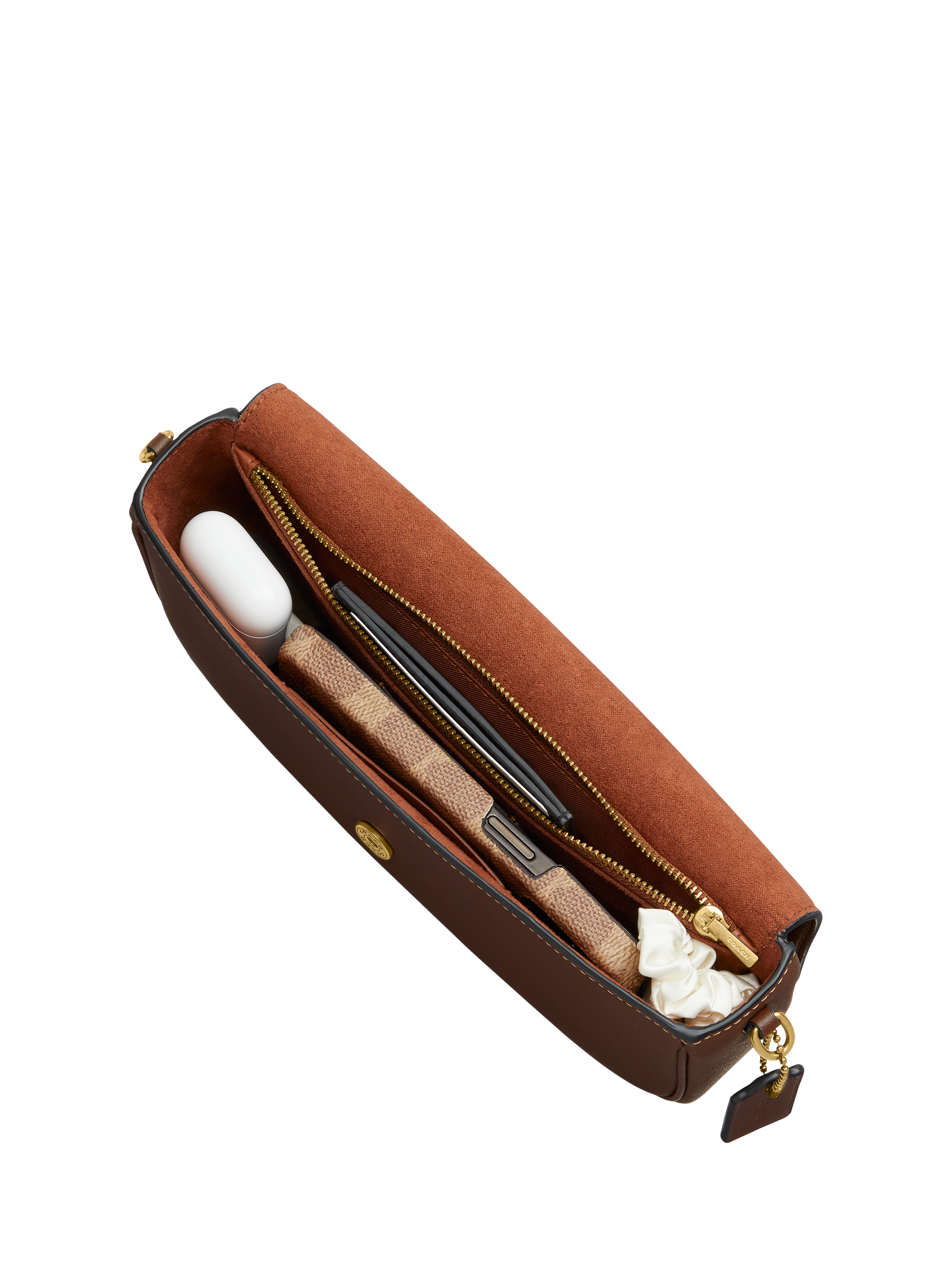 Product image 4 of 4, which shows Coach Brook Leather Flap Front Multiway Bag, B4/Maple