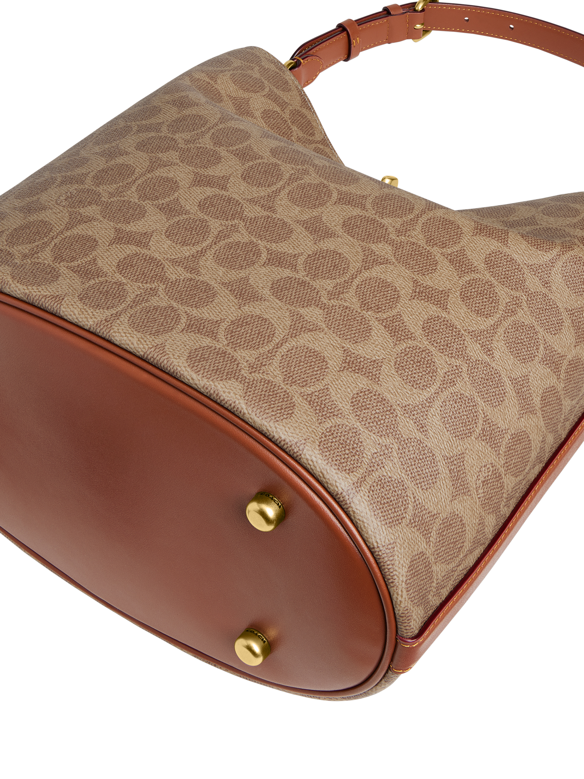 Product image 4 of 4, which shows Coach Signature Bucket Bag, Tan Caramel