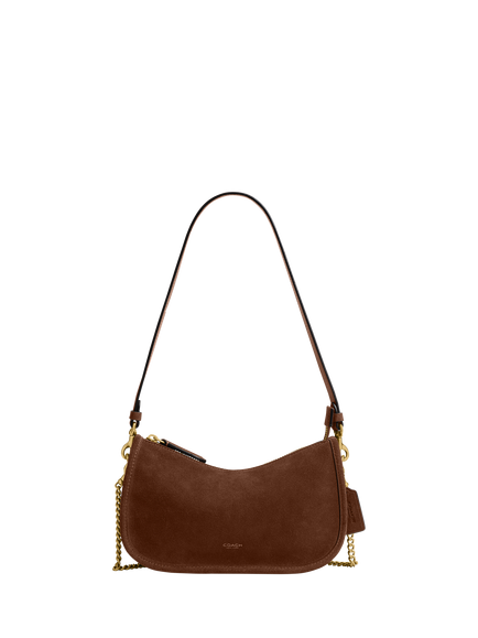 Coach Waverly Suede Shoulder Bag, Warm Brown, B4/Warm Brown