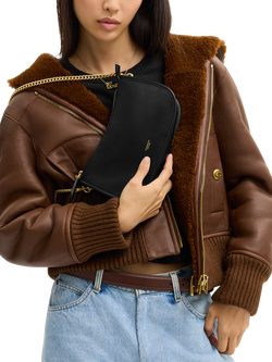 Coach Waverly Leather Shoulder Bag - view 2, Black