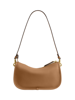 Coach Waverly Leather Shoulder Bag - view 2, Honey Brown