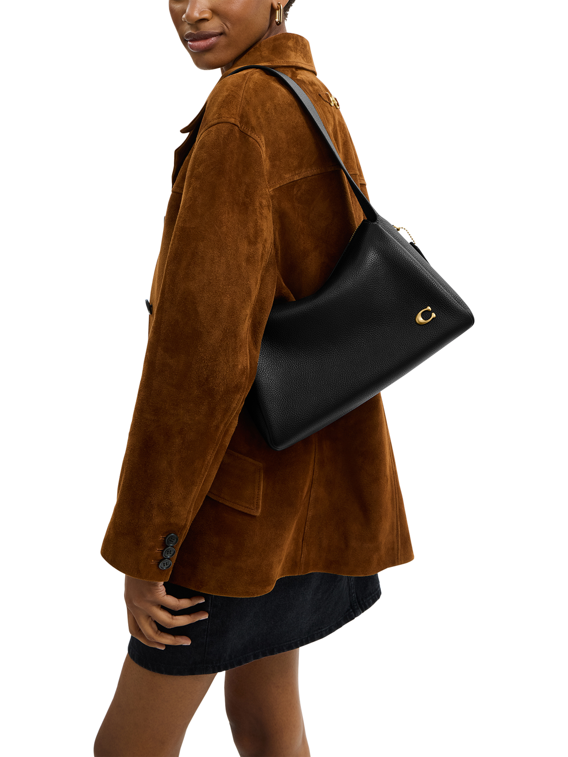 Product image 2 of 6, which shows Coach Lola Leather Shoulder Bag, Black