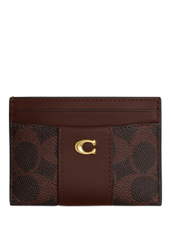 Coach Signature Leather and Canvas Card Case, Maple, Maple