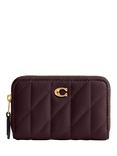 Coach Quilted Leather Zipped Card Holder, B4/Black Currant