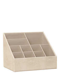Truly Luxe Faux Shagreen Storage Organiser, Ivory, Ivory