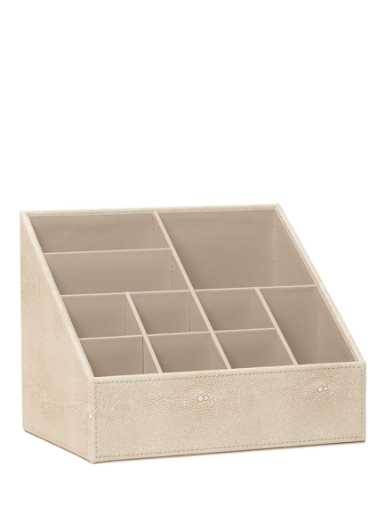 Truly Luxe Faux Shagreen Storage Organiser, Ivory, Ivory