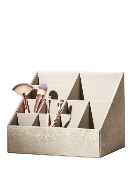 Truly Luxe Faux Shagreen Storage Organiser, Ivory - view 2, Ivory