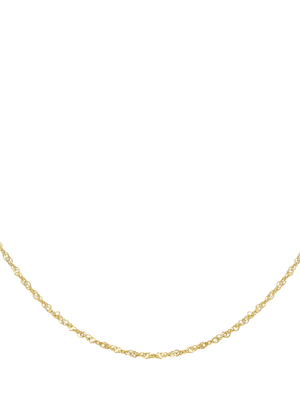 IBB 9ct Yellow Gold Diamond Cut Twist Curb Chain, Gold