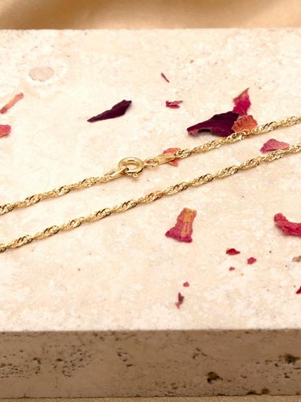 IBB 9ct Yellow Gold Diamond Cut Twist Curb Chain - view 2, Gold
