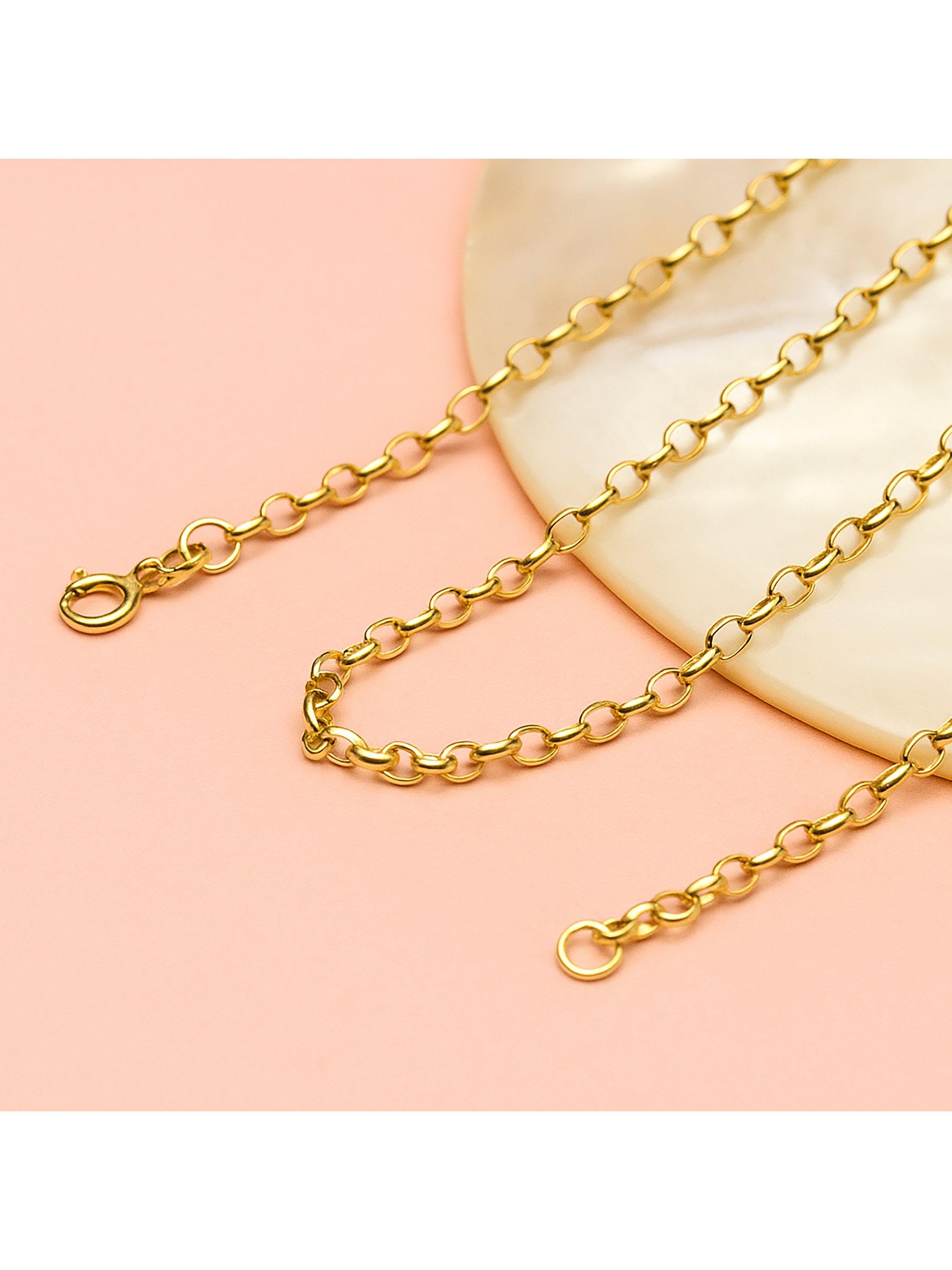 Product image 2 of 4, which shows IBB 9ct Yellow Gold Diamond Cut Oval Belcher Chain