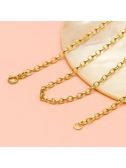 IBB 9ct Yellow Gold Diamond Cut Oval Belcher Chain - view 2, Gold