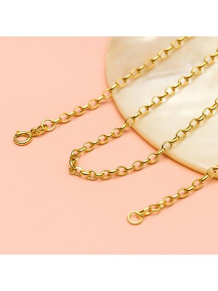 IBB 9ct Yellow Gold Diamond Cut Oval Belcher Chain - view 2, Gold