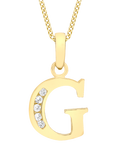 IBB 9ct Yellow Gold Cubic Zirconia Initial Letter Necklace