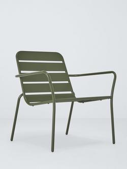 John Lewis Metal Garden Lounge Chair, Gold Olive, Avocado