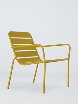 John Lewis Metal Garden Lounge Chair, Gold Olive, Golden Olive