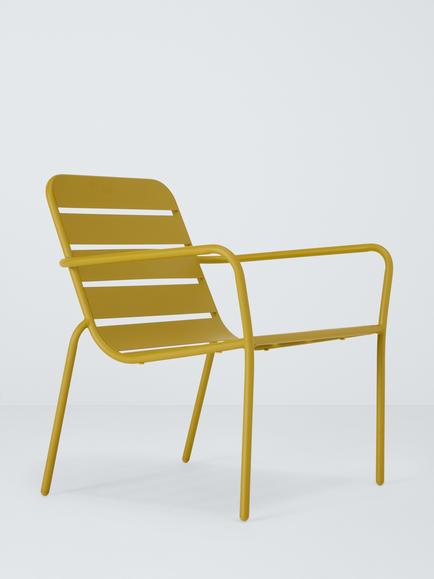 John Lewis Metal Garden Lounge Chair, Gold Olive, Golden Olive