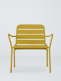 John Lewis Metal Garden Lounge Chair, Gold Olive - view 2, Golden Olive