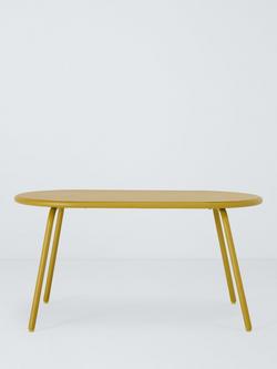 John Lewis Oval Metal Garden Coffee Table, 90cm, Golden Olive - view 2, Golden Olive