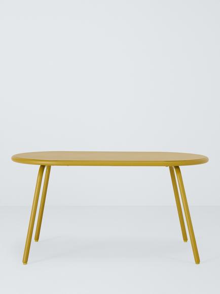 John Lewis Oval Metal Garden Coffee Table, 90cm, Golden Olive - view 2, Golden Olive