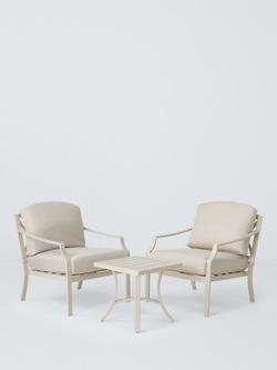 John Lewis Marlow Aluminium 2-Seater Garden Lounge Set, Taupe, Taupe