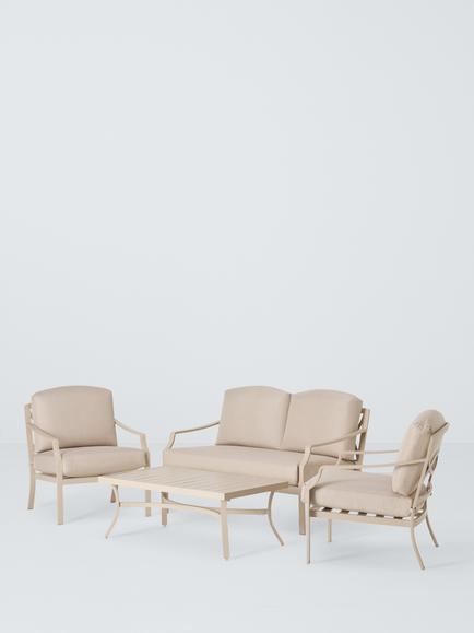 John Lewis Marlow Aluminium 4 Seater Garden Lounge Set, Taupe