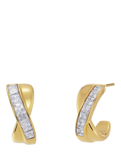 EDBLAD Andorra Cubic Zirconia Creole Earrings, Gold, Yellow Gold