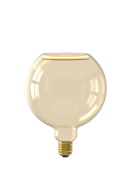 Calex Aura Chaves 4W LED G150 Dimmable E27 Globe Bulb, Gold, Brown Camel
