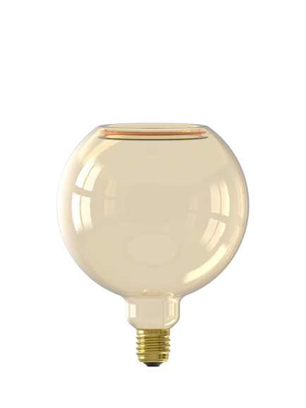 Calex Aura Chaves 4W LED G150 Dimmable E27 Globe Bulb, Gold - view 2, Brown Camel