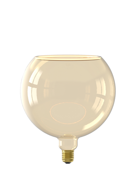Calex Aura Faro 4.5W LED G200 Dimmable E27 Globe Bulb, Gold, Brown Camel