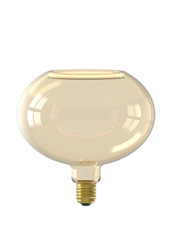 Calex Aura Porto 4.5W LED E200 Dimmable E27 Globe Bulb, Gold, Brown Camel