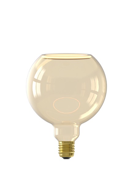 Calex Aura Tomar 4W LED G125 Dimmable E27 Globe Bulb, Gold, Brown Camel