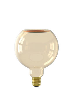 Calex Aura Tomar 4W LED G125 Dimmable E27 Globe Bulb, Gold - view 2, Brown Camel