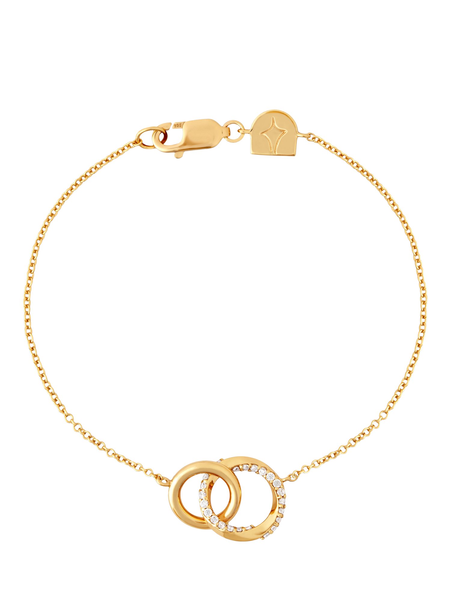 Astrid & Miyu Orbit Crystal Chain Bracelet, Gold