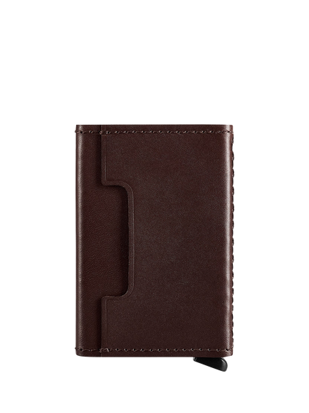 Carl Friedrik Leather Card Holder - view 2, Chocolate