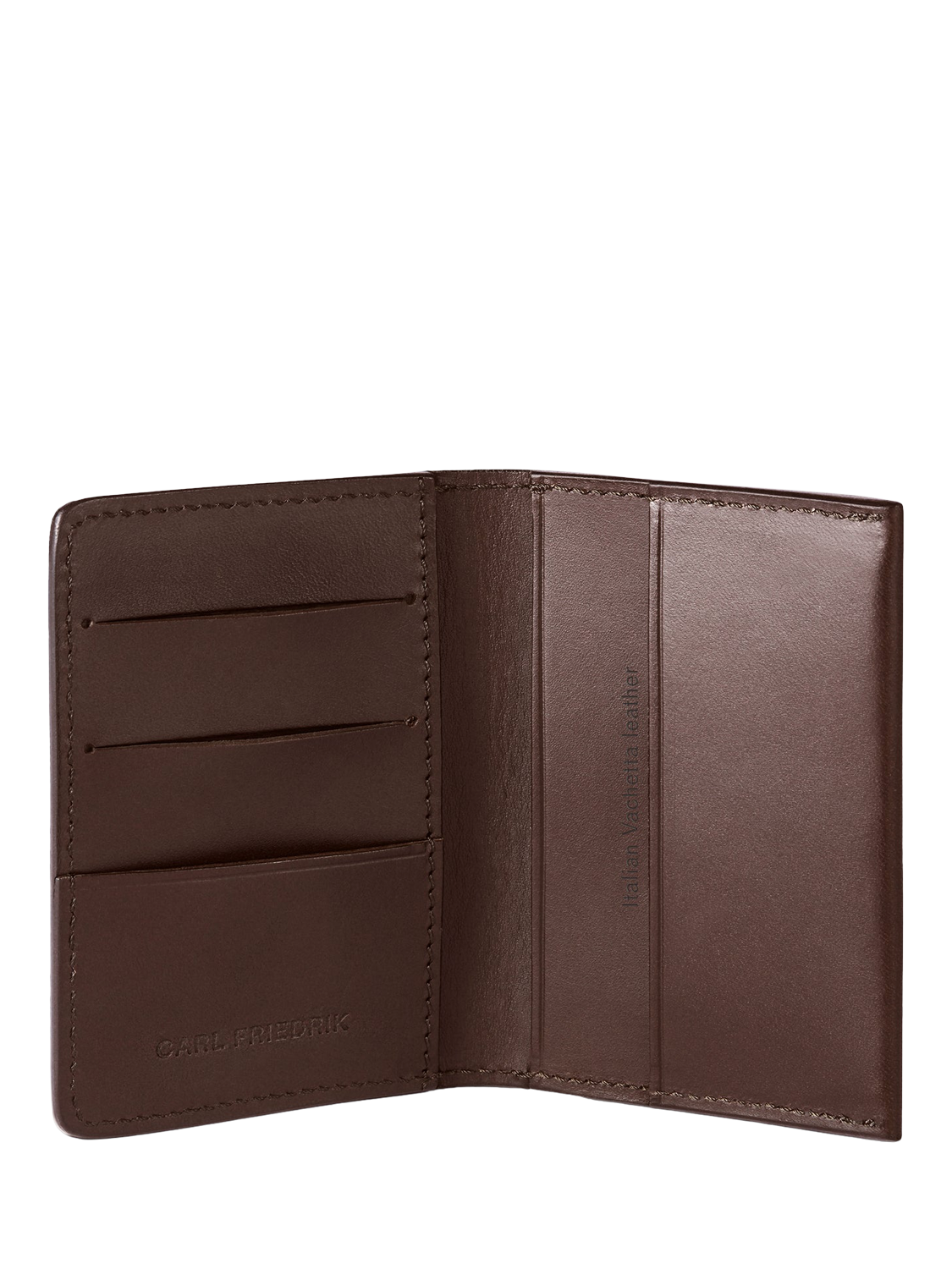 Product image 3 of 4, which shows Carl Friedrik Swanfield Leather Bifold Wallet, Chocolate
