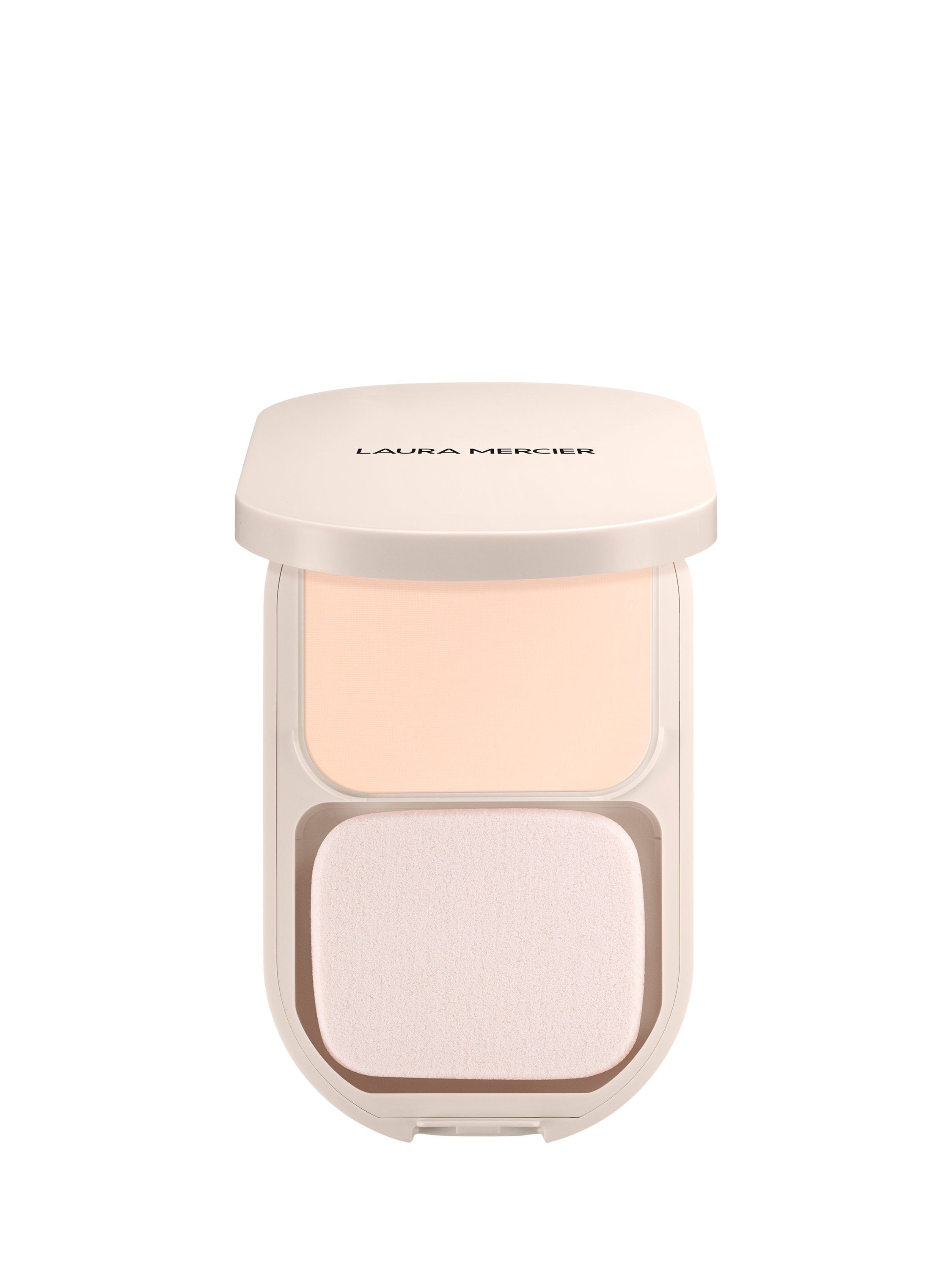Product image 1 of 3, which shows Laura Mercier Real Flawless Feathermatte Powder Foundation, 0N Chantilly