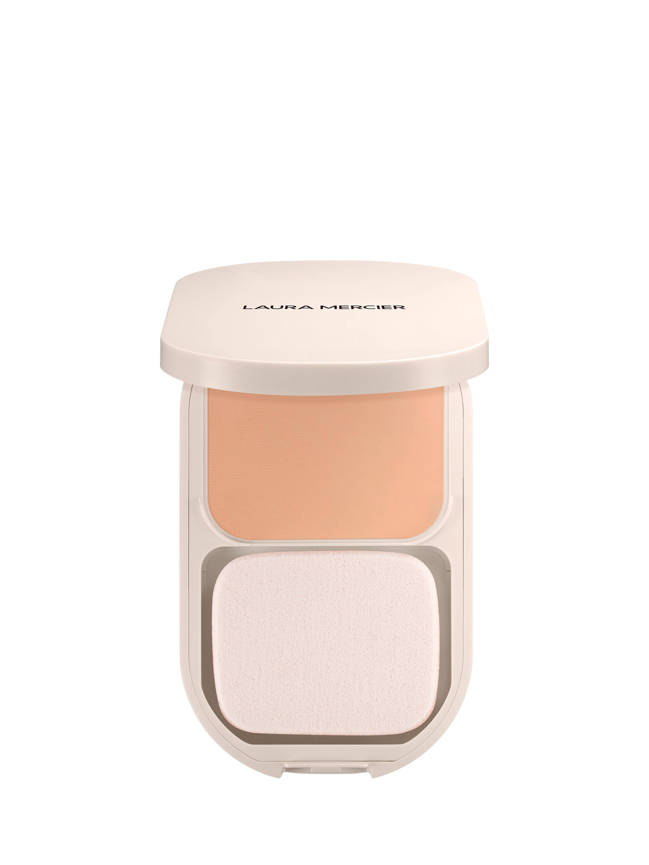Product image 1 of 3, which shows Laura Mercier Real Flawless Feathermatte Powder Foundation, 3C Biscotti