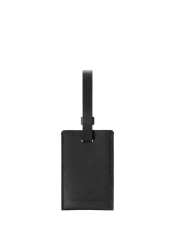 Carl Friedrik Leather Luggage Tag, Black