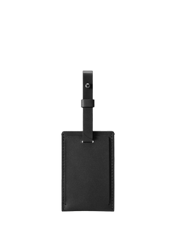 Carl Friedrik Leather Luggage Tag - view 2, Black