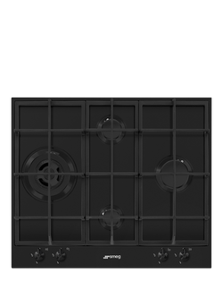 Smeg PX364LMB 60cm Gas Hob, Matte Black, Matte Black