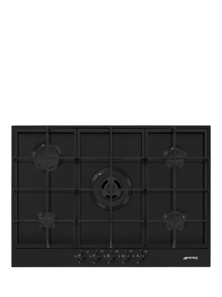 Smeg PX375MB 75cm Gas Hob, Matte Black, Matte Black