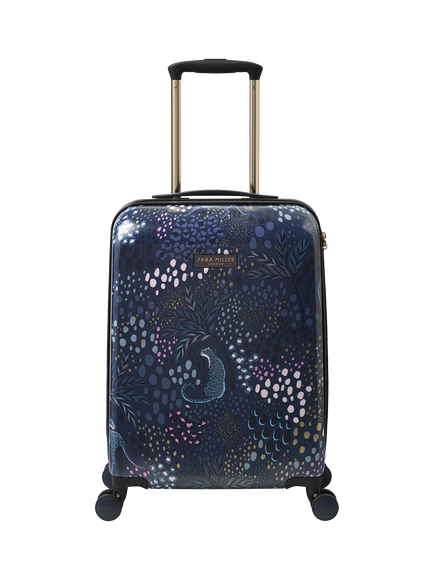 Sara Miller 4-Wheel 54cm Cabin Case, 29L, Midnight Leopard, Midnight Leopard