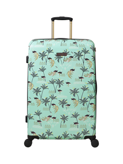 Sara Miller 4-Wheel 77cm Large Suitcase, 82L, Mint Ostrich, Ostrich Mint