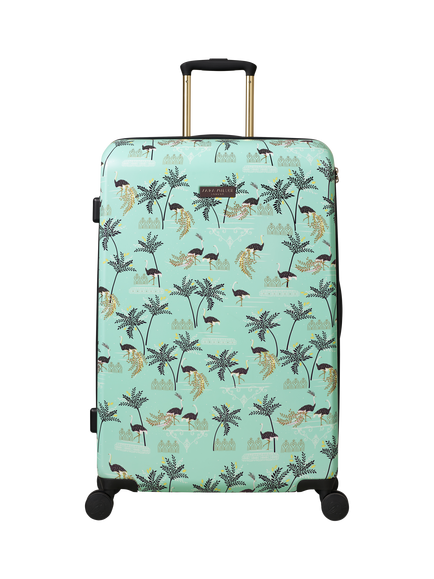 Sara Miller 4-Wheel 77cm Large Suitcase, 82L, Mint Ostrich, Ostrich Mint