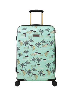Sara Miller 4-Wheel 67cm Medium Suitcase, 54L, Mint Ostrich, Ostrich Mint