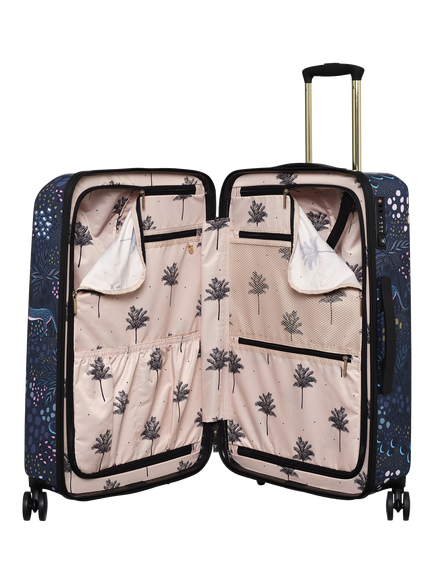 Sara Miller 4-Wheel 67cm Medium Suitcase, 54L, Midnight Leopard - view 2, Midnight Leopard